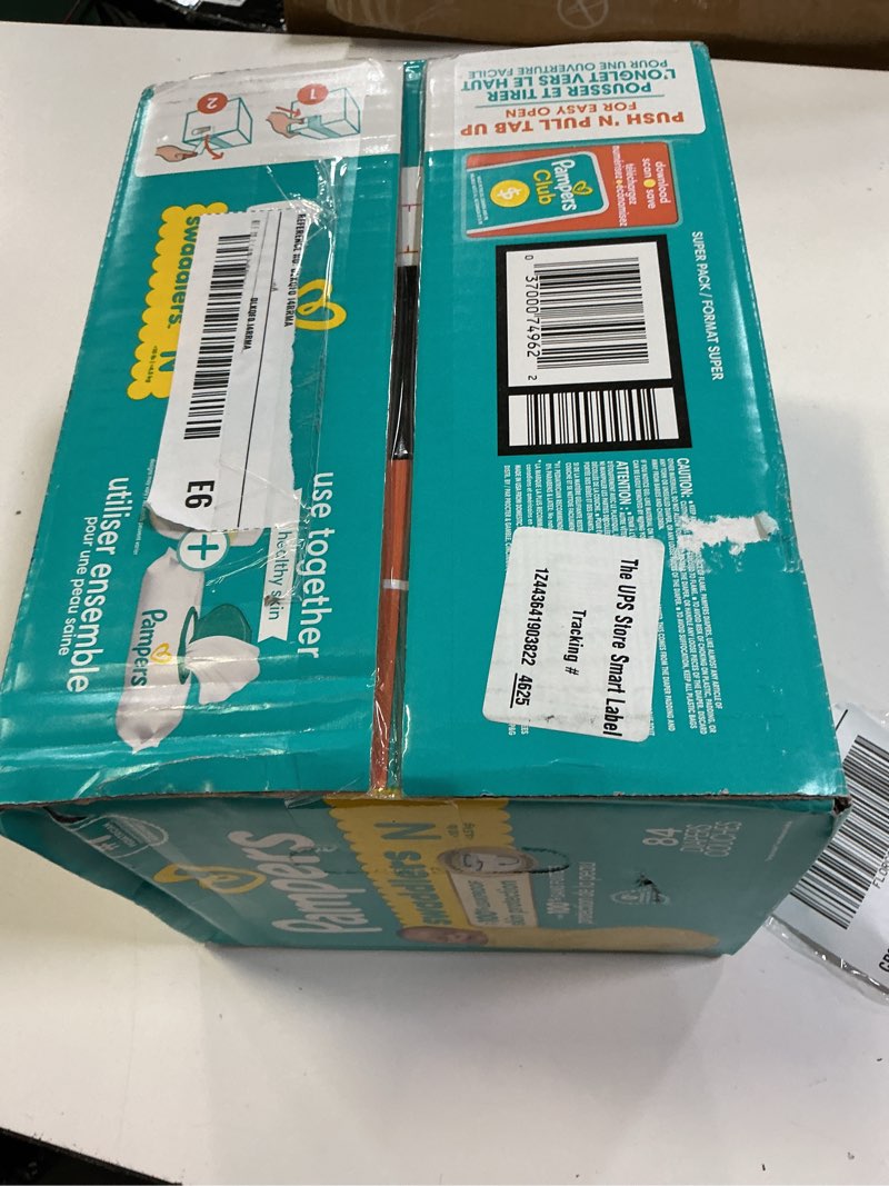 Condition photo showing New/Like New for pampers swaddlers newborn diapers, size newborn (10 lbs), 84 count, fragrance free, hypoallergenic, absorbent, pediatrician recommended, skin safe newborn 84