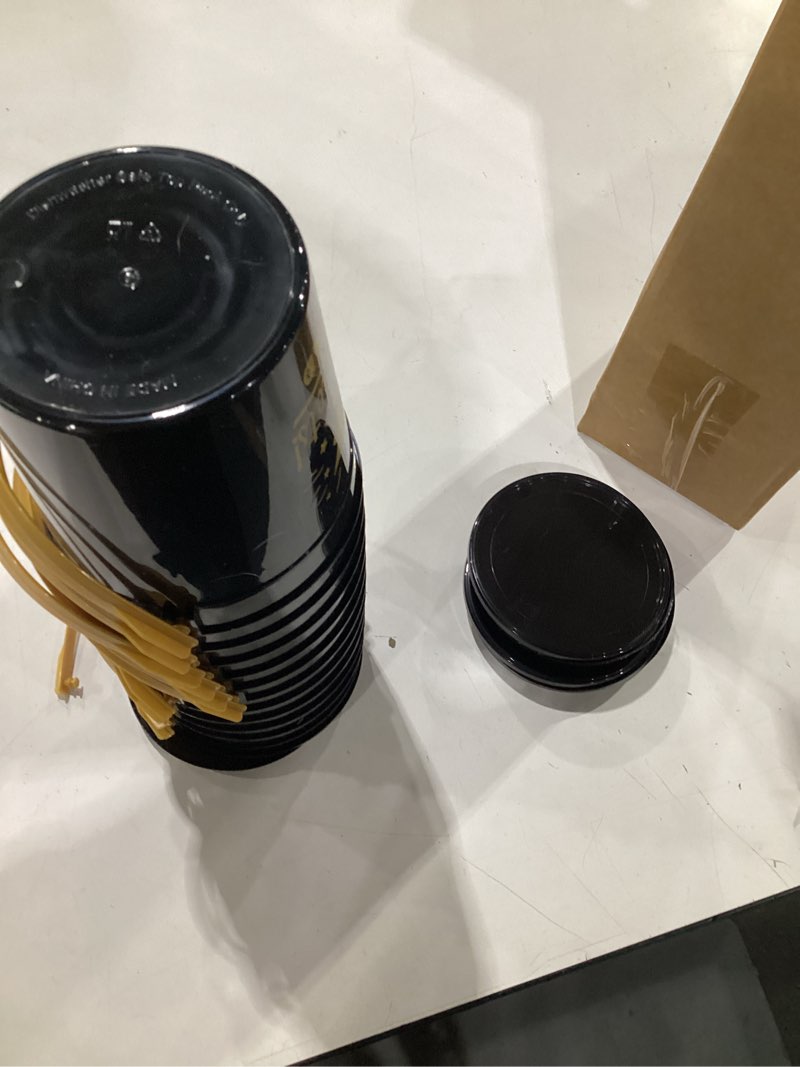 Condition photo showing Good Condition for chengu 12 pack class of 2026 graduation candy bucket with handle lid 4.7 x 4.7 inches black gold plastic candy bucket set graduation party snacks treats pails portable grad favors supply decoration 12 graduation