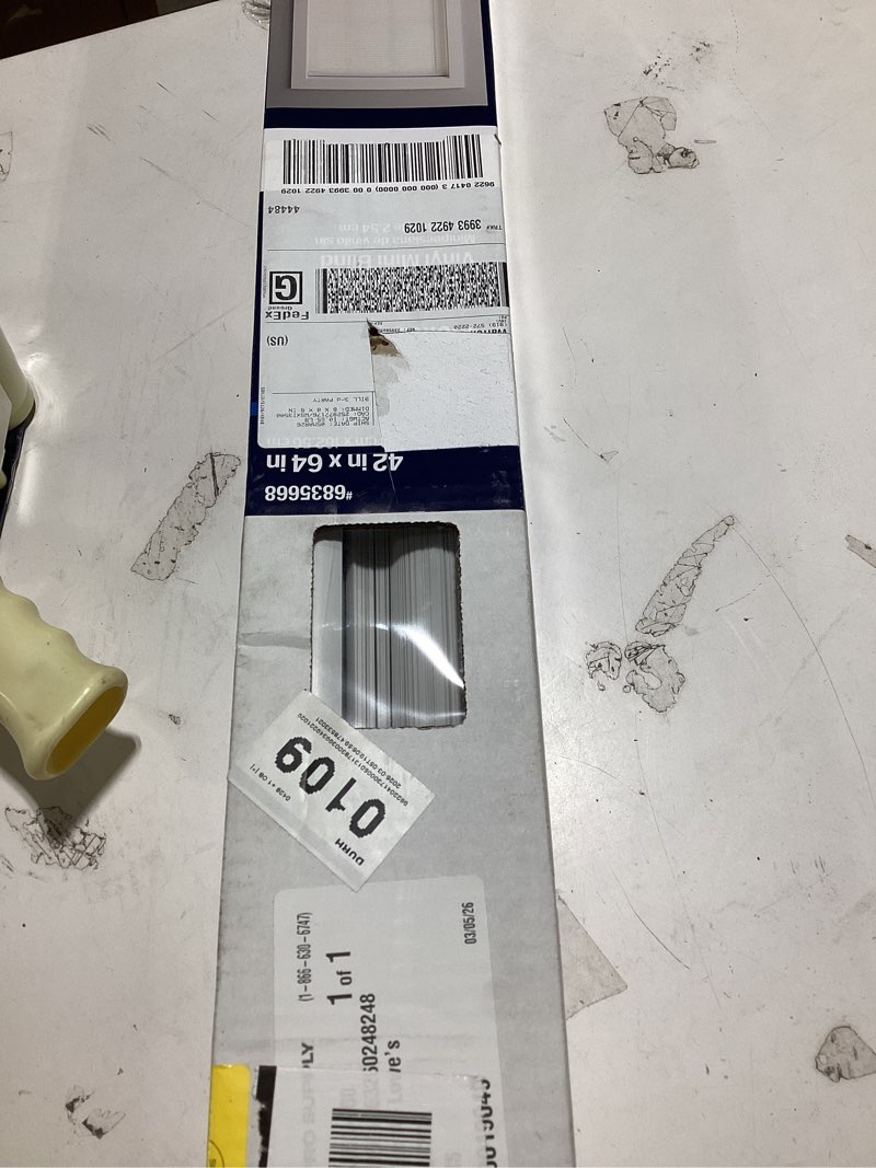 Condition photo showing Good Condition for project source 16793 blinds x 2- view #2 project source 16793 blinds - view #3 project source 16793 blinds - view #4 project source 16793 blinds - view #5 project source 16793 blinds - view #6  view all images project source 1-in slat width 42-in x 64-in cordless white vinyl light filtering mini-blinds