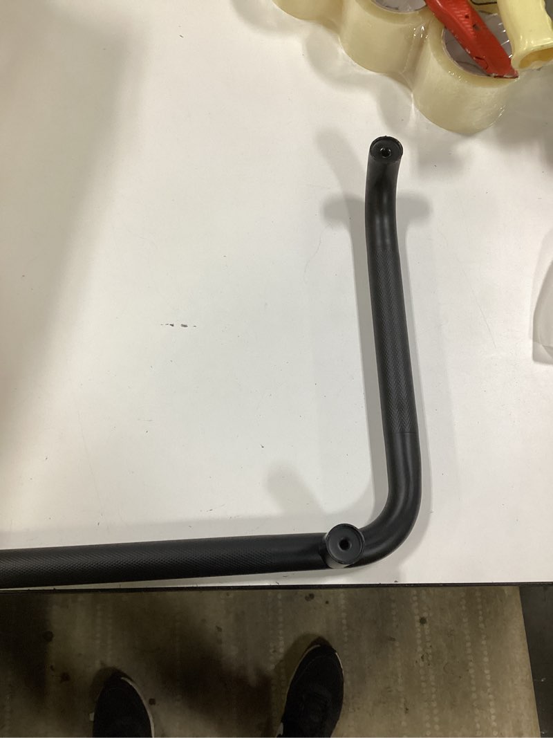 Condition photo showing As Is for Matte Black Angled Grab Bar 16x24 Inch, iHansee Bathroom Safety Bar w/Anti-Slip Knurled Grip, Wall Mount L Shaped Shower Handle for Elderly Senior Handicap, Toilet Bathtub Balance Support Handrail Black 16x24 Inch