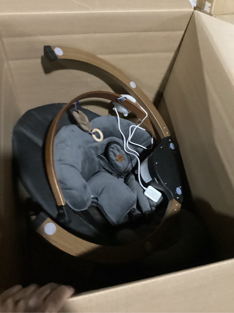 Condition photo showing Good Condition for baby swings for infants, monamii baby swing, bluetooth infant swing with music speaker, 5 speeds and remote control, indoor & outdoor use (black)