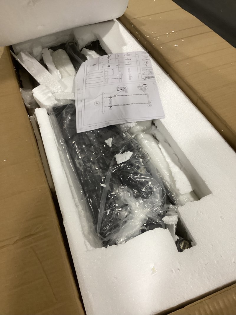 Condition photo showing Good Condition for Wellmet Crystal Dining Room Chandelier, Black Rectangular Linear Chandeliers Over Table, Farmhouse Kitchen Island Chandeliers, 10 Lights Rectangle Ceiling Light Fixture for Living Room, 36 Inch