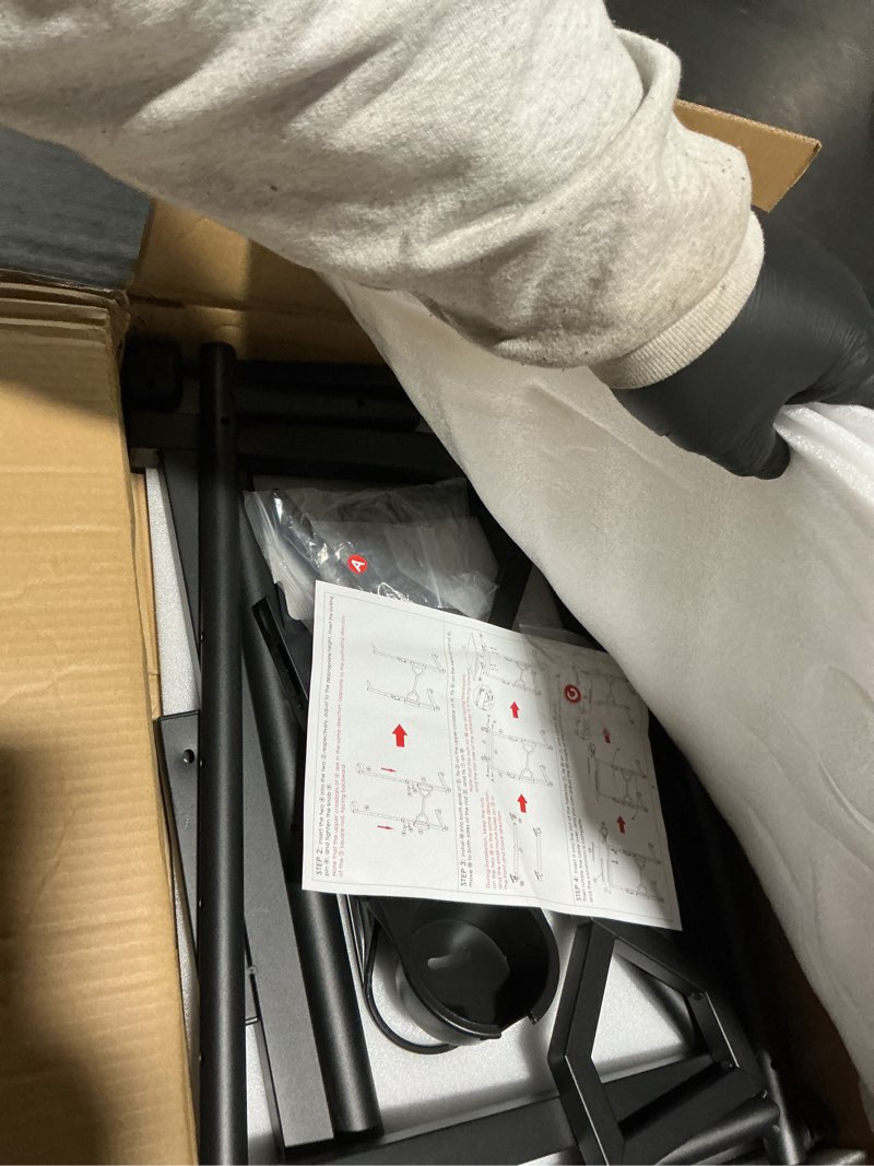 Condition photo showing Good Condition for Small Standing Desk with Wheels, Portable Treadmill Desk, Rolling Desk Adjustable Height for Laptop, Mobile Standing Table for Walking Pad, Bedside Table Black