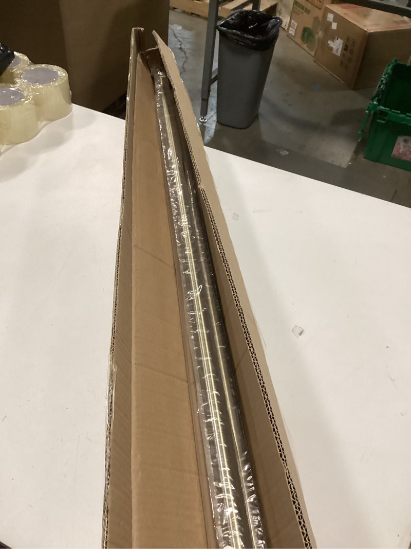 Condition photo showing New/Like New for Decorative Curtain Rod with Leaf Finials, 1Inch Diameter 84-134 Inch Adjustable Length Single Drapery Window Rods Telescoping Structure, Antique Bronze Antique Bronze 84-134"