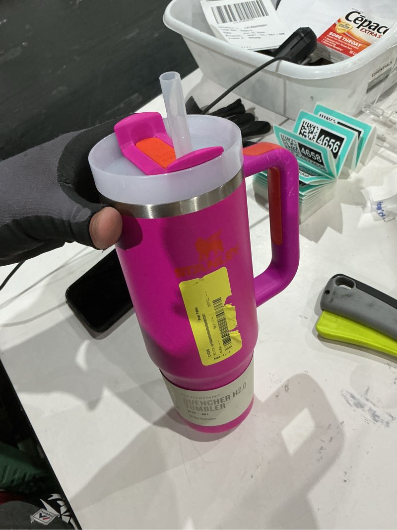 Condition photo showing As Is for stanley 30 oz. quencher h2.0 flowstate tumbler – heat wave collection