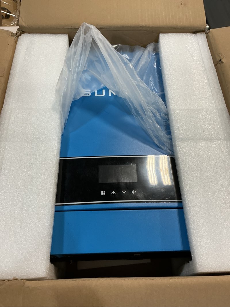 Condition photo showing New/Like New for sumry solar inverter charger, 3600w dc 24v to ac 110v hybrid voltage converter with 120a mppt charge controller, pure sine wave power for battery-less or agm lithium battery home energy system