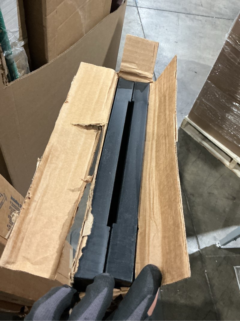 Condition photo showing Good Condition for 12 in. w x 51 in. h builders edge  standard two equal panels  raised panel shutters  includes matching installation spikes  002 - black