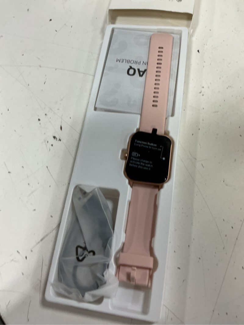 Condition photo showing New/Like New for smart watch for women android & iphone, alexa built-in, ip68 waterproof activity fitness tracker with bluetooth call (answer/make), 1.8" smartwatch with heart rate/spo2/sleep monitor, 100+ sports mode pink 1.8 inches
