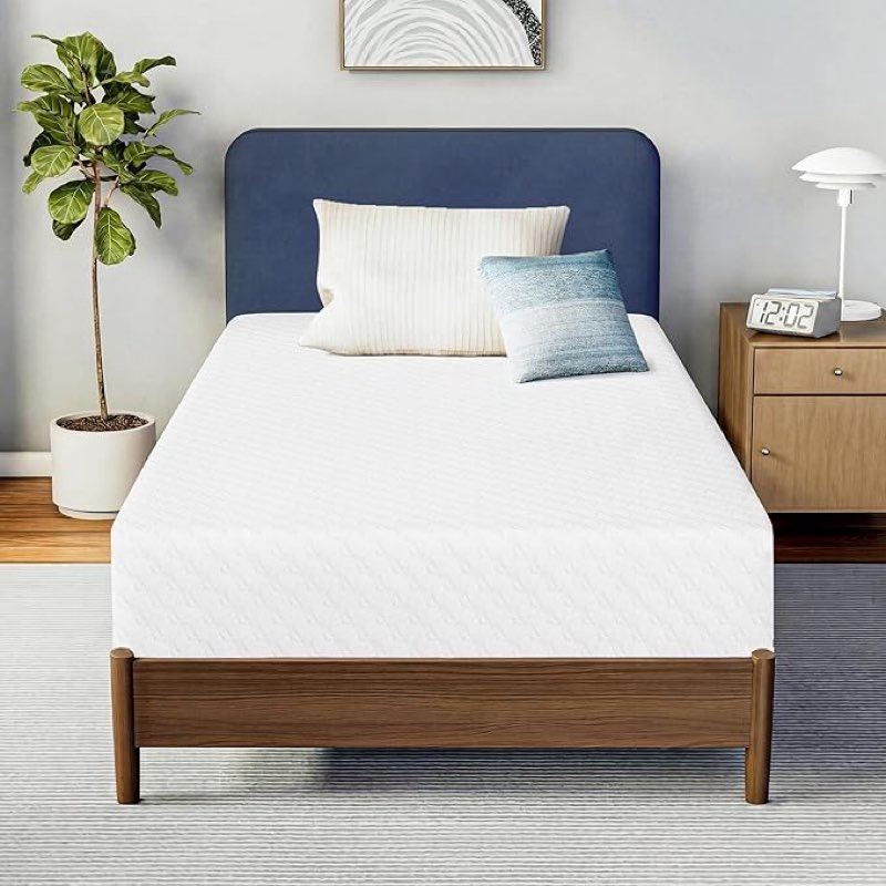 neo sleep 8 inch twin cooling gel memory foam mattress, medium feel comfort & support with pressure relief, breathable memory foam, certipur-us certified, mattress in a box (twin, 8 in)