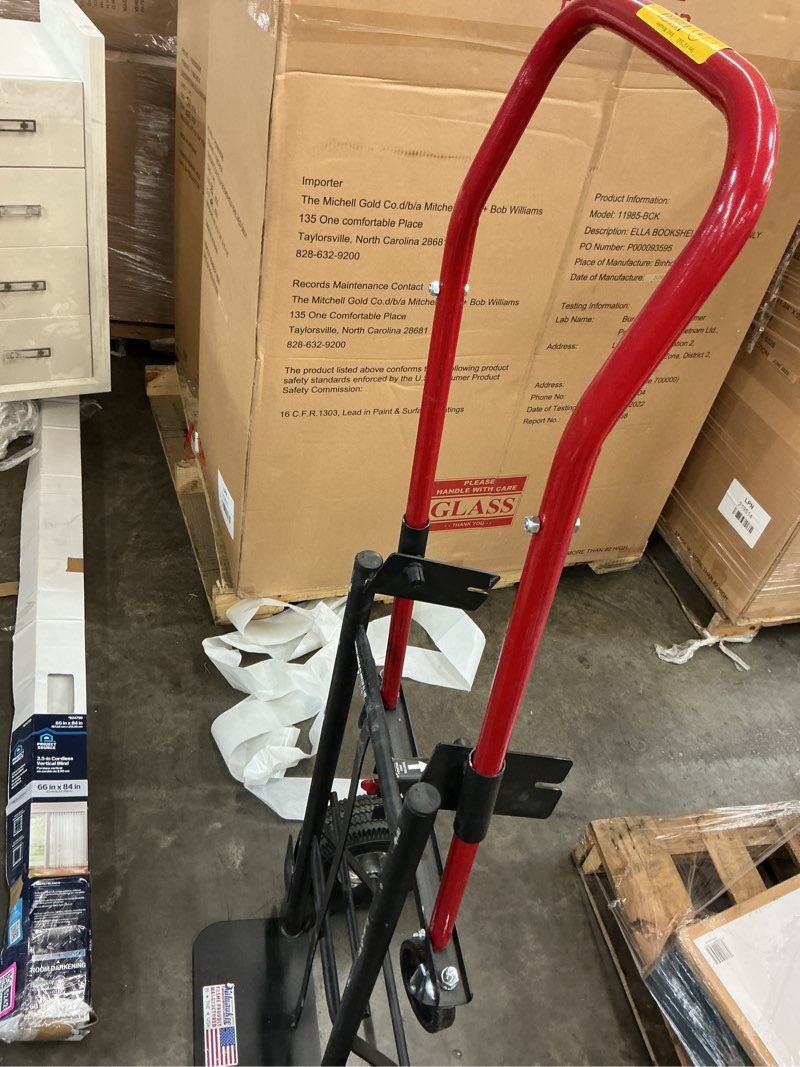 Condition photo showing As Is for milwaukee 800-lb capacity 4 -wheel multiple colors/finishes steel convertible hand truck