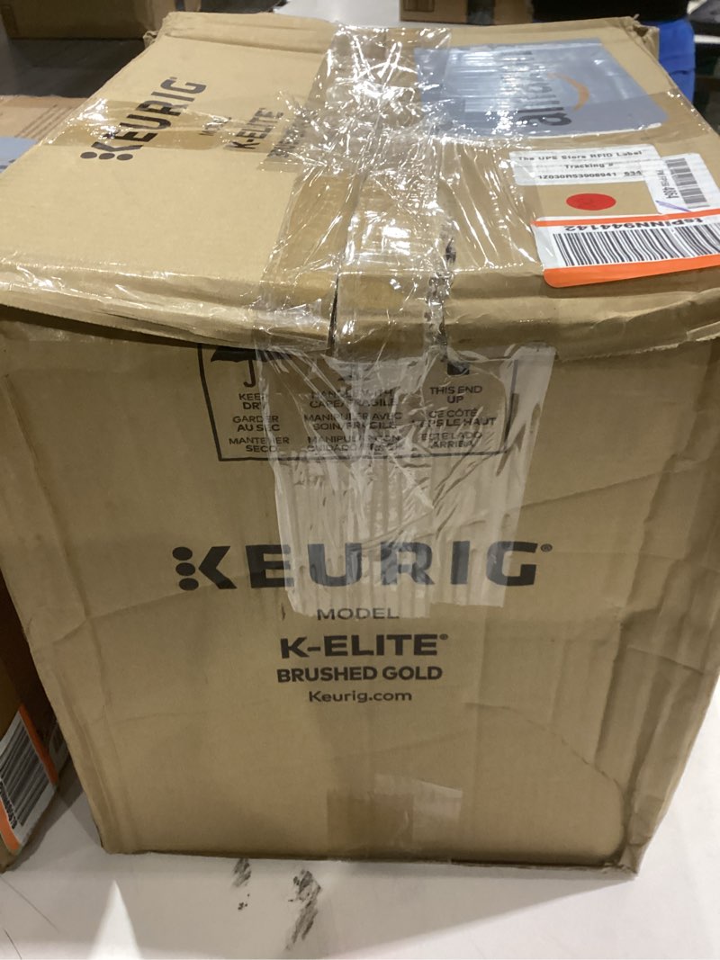 Condition photo showing Good Condition for Keurig K-Elite Single Serve K-Cup Pod Coffee Maker, with Strength and Temperature Control, Iced Coffee Capability, 8 to 12oz Brew Size, Programmable, Brushed Gold