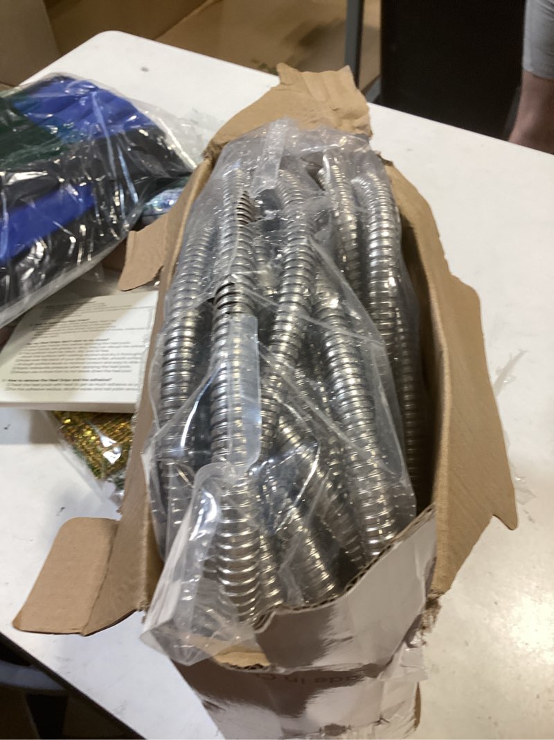 Condition photo showing As Is for rosy earth expandable metal garden hose 50 ft - 304 stainless steel water hose 50 ft - lightweight non kinking flexible garden hose, no bite 50ft