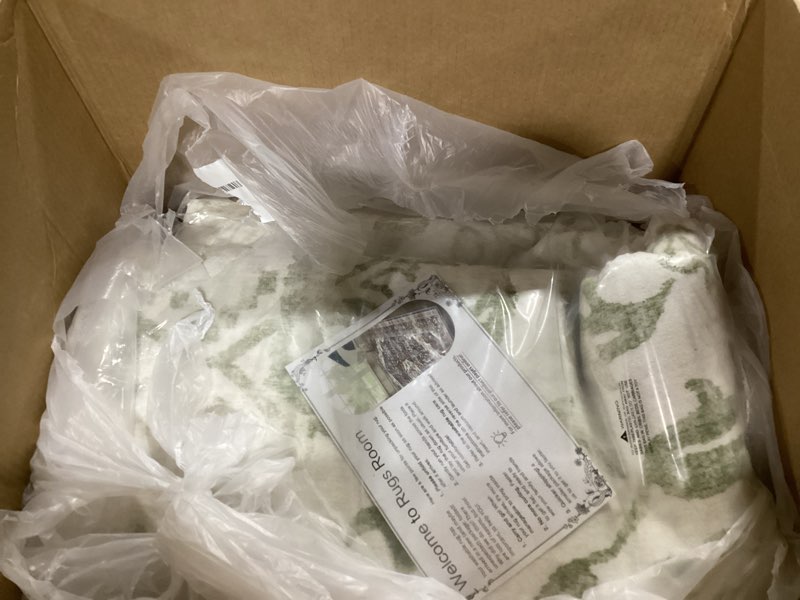 Condition photo showing As Is for Sage Area Rugs 7x9 for Living Room, Washable Vintage Rugs for Bedroom, Distressed Throw Rug, Non Slip Rug Carpet for Bedroom Dining Nursery Sage 7'x9'