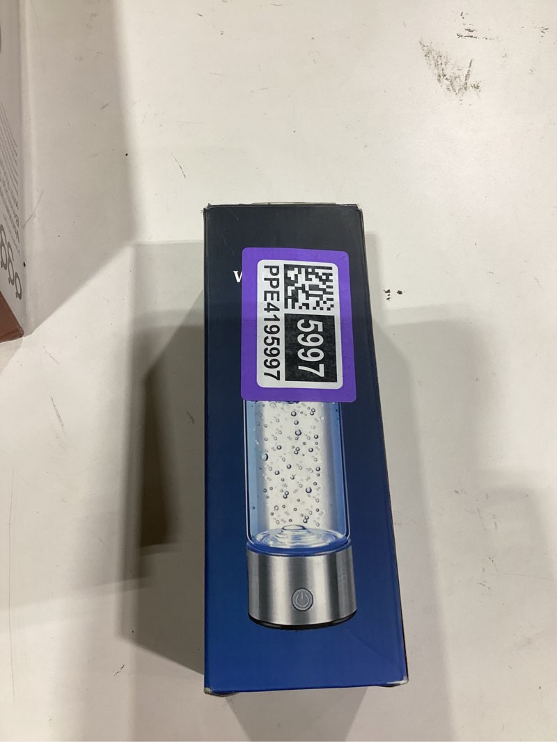 Condition photo showing New/Like New for hydrogen water bottle generator - portable hydrogen water ionizer machine spe pem tech, rechargeable hydrogen rich water glass bottle for home gym office and travel hydrogen bottle silver