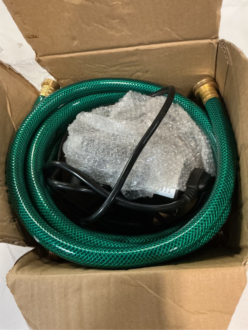 Condition photo showing New/Like New for water transfer pump, 115v 1/10hp electric utility pump with on/off switch 2 * 6 ft water hoses kit for removing water from garden pools aquariums hot tub draining 1/8’’ low suction for rain barrel 115v ac