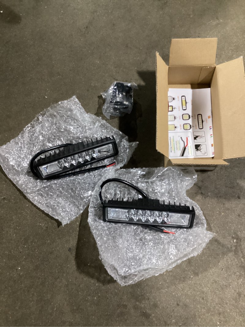 Condition photo showing New/Like New for skyworld 2pcs 6 inch 24w led work light bar, spot flood combo beam led bar lights off road driving lights fog lamp 12v 24v waterproof for car truck tractor suv atv 4x4 4wd boat, 6000k white 2pcs 24w led work light