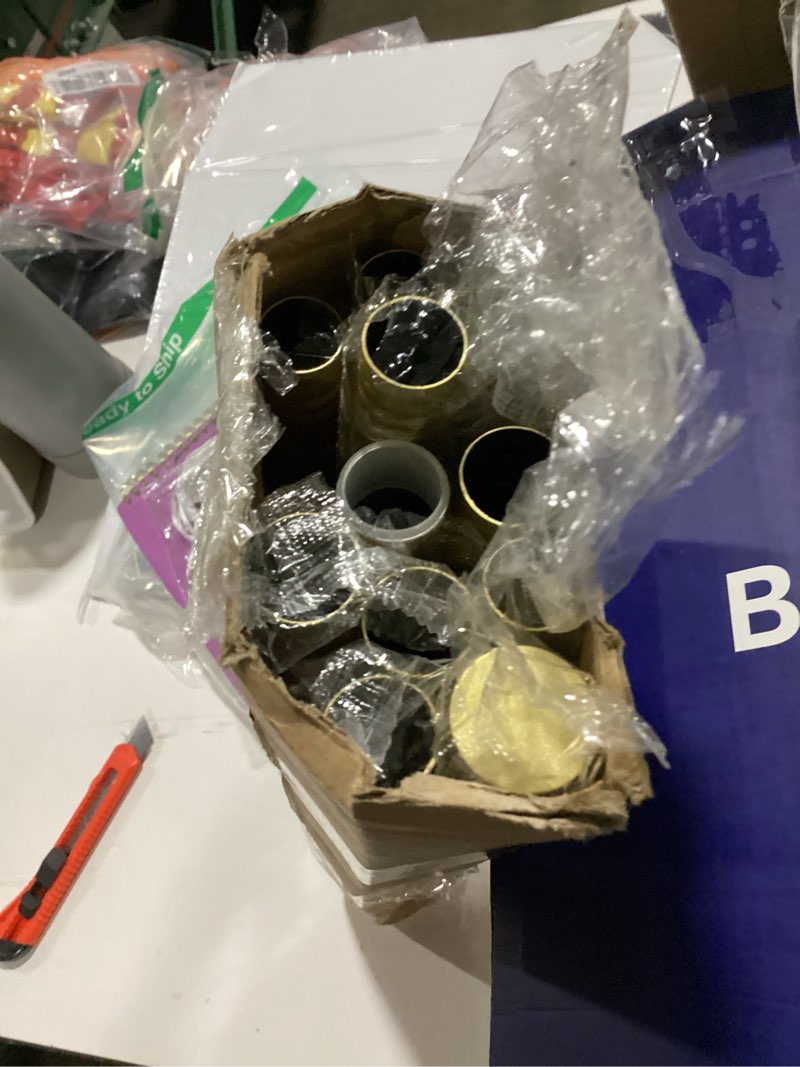 Condition photo showing As Is for Curtain Rods Modern Minimalist Style,3/4 Inch Diameter Adjustable Curtain Rods for Windows, 16-144", Gold 16-144" Gold