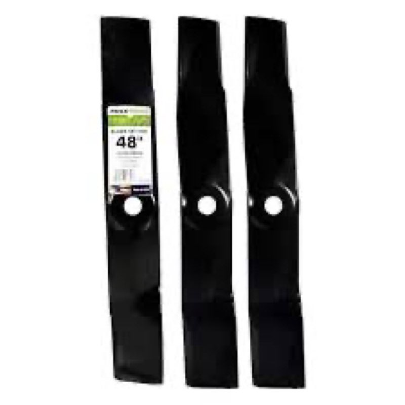 3 blade set for many 48 in. cut john deere mowers replaces oem #'s m127500 and m145476, black
