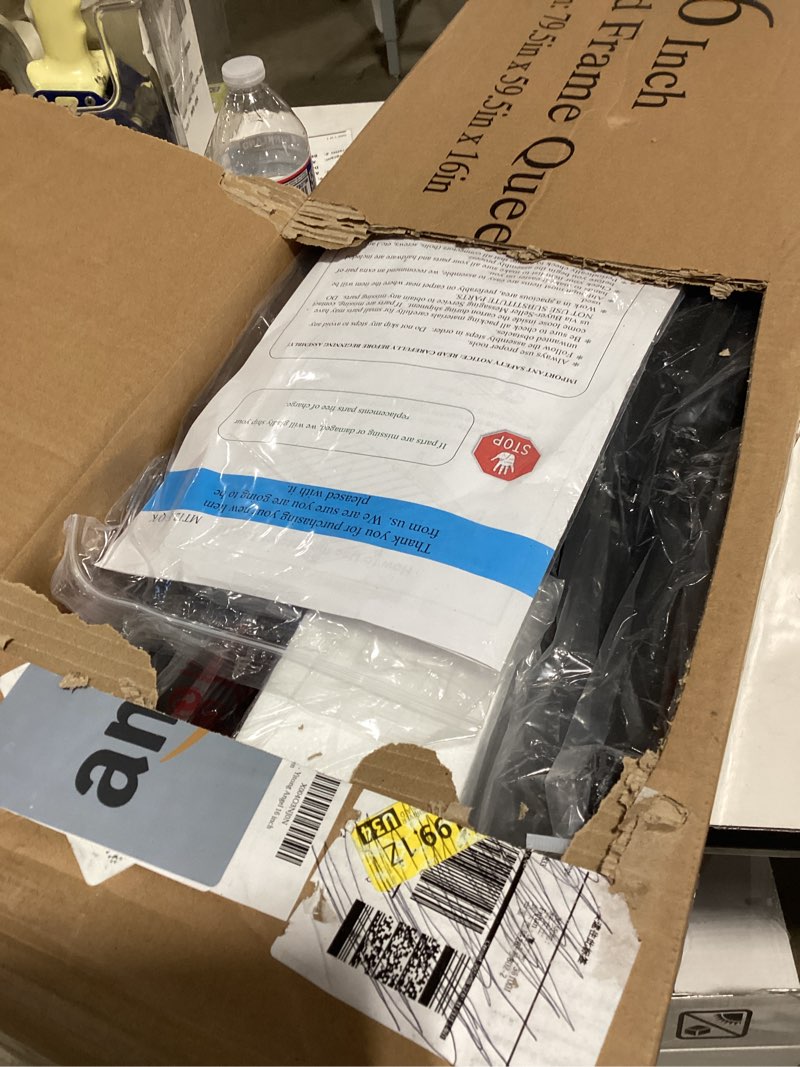 Condition photo showing Good Condition for 16 inch Queen Bed Frame with Round Corner Legs and Headboard Hole Mattress Slide Stopper 3500 lbs Heavy Duty Metal Platform,Steel Slats Support,No Box Spring Needed,Easy Assembly,Noise Free Queen 16 inch