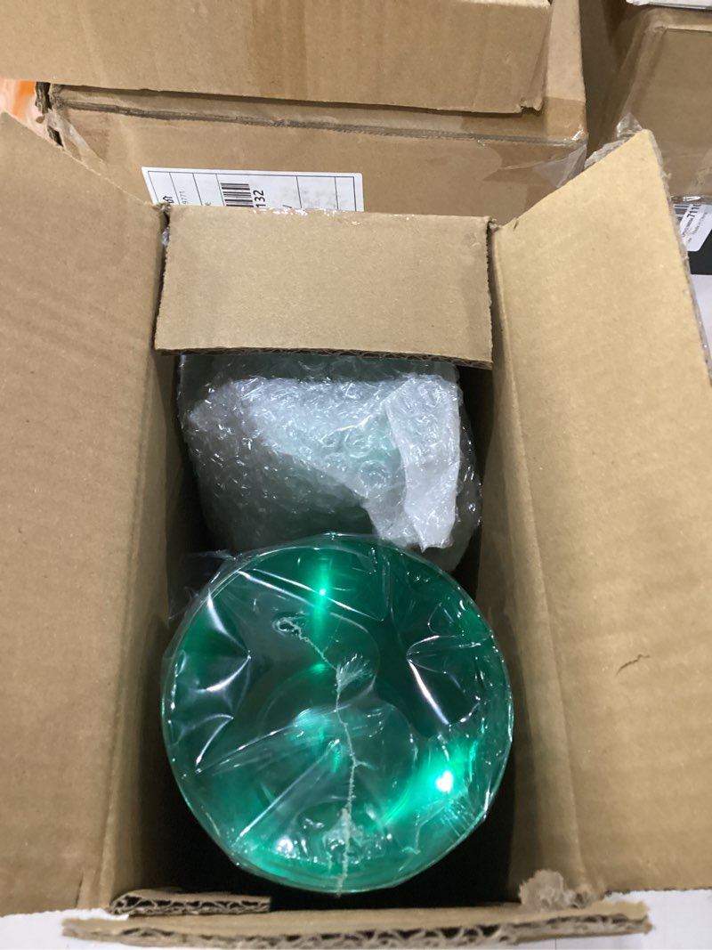 Condition photo showing As Is for 100 pack 9 oz green plastic cups, clear disposable cups with gold rim, plastic cocktail glasses for party & graduation & wedding green 100pcs