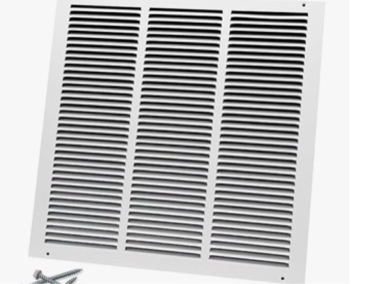 HVAC Premium 18'' x 22'' [Duct Opening] Flat Stamped Steel Return Air Grille - Sidewall and Ceiling - HVAC Vent Duct Cover - White [Outer Dimensions: 19.75''w X 23.75''h] 18 X 22