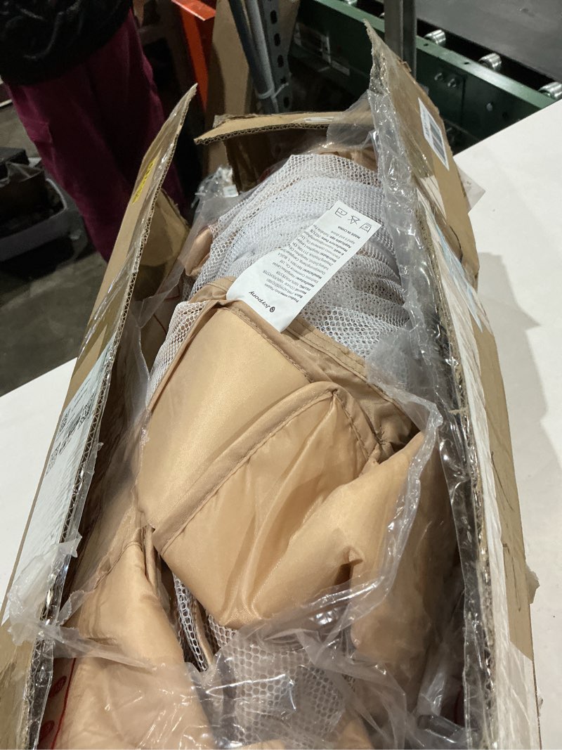 Condition photo showing As Is for joypony baby playpen, 50x50 in small play pen for babies and toddlers, playpen for kids with gate, indoors play yard with soft breathable mesh (beige)