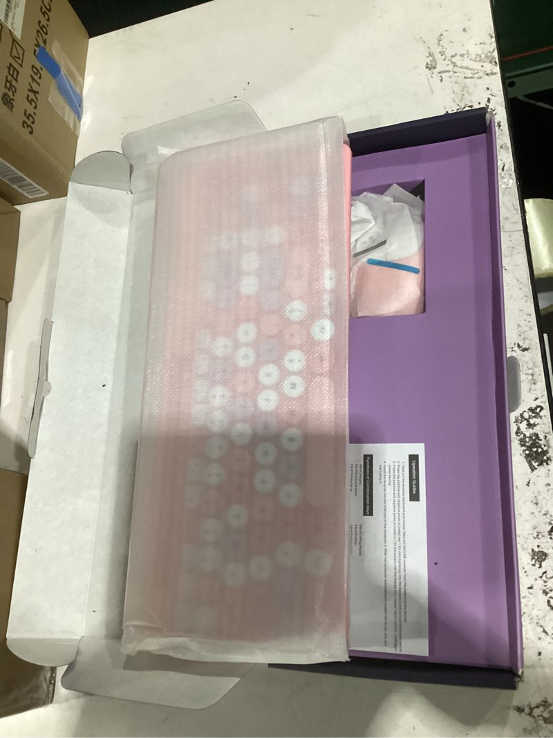 Condition photo showing New/Like New for retro wireless keyboard with round keycaps, 2.4ghz full-size usb cute wireless keyboard mouse for computer, desktop, laptop and computer (pink-colorful)