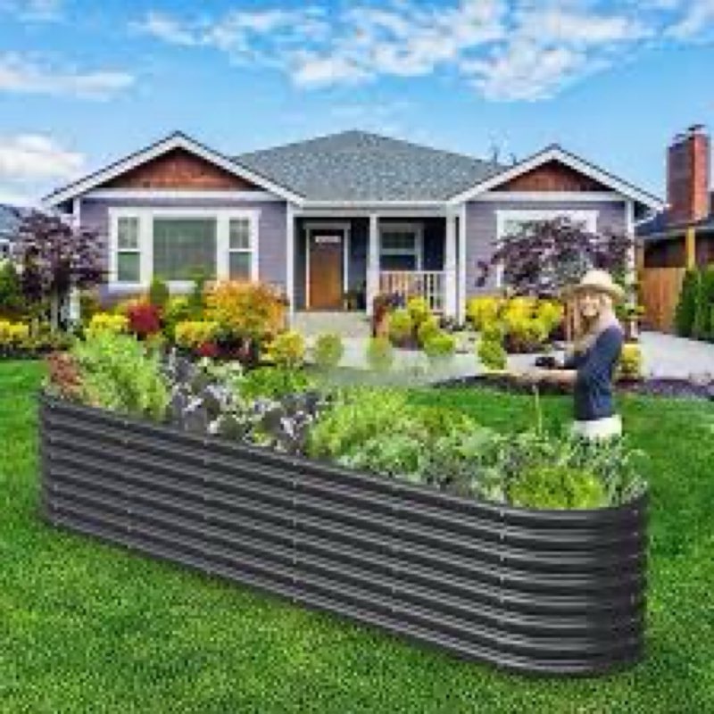 FRIZIONE 10FT(L)×3FT(W)×2FT(H) Galvanized Raised Garden Bed Outdoor, Metal Raised Garden Beds for Fl