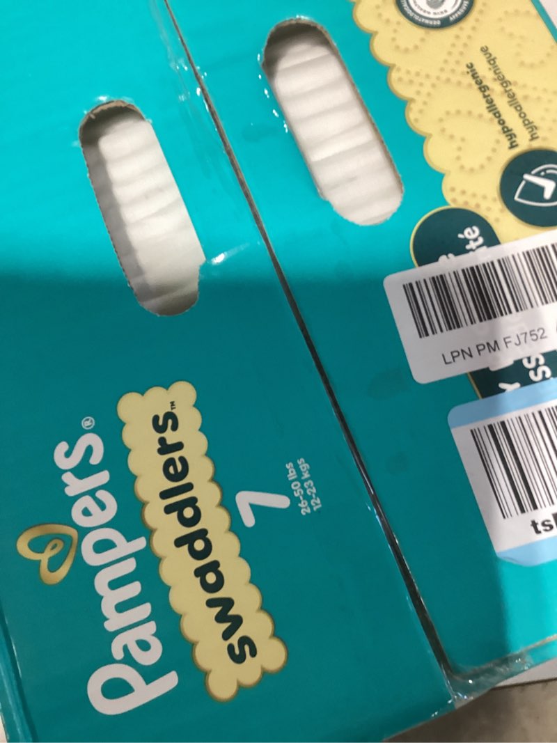 Condition photo showing New/Like New for Pampers Swaddlers Diapers, Size 7 (26-50 lbs), 70 Count, Absorbent, Keeps Baby Dry and Comfortable, Skin Safe Disposable Baby Diaper (Packaging May Vary) Size 7 70