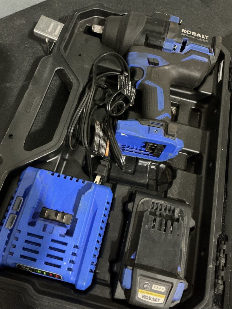 Condition photo showing As Is for kobalt xtr 24-volt variable speed brushless 1/2-in drive cordless impact wrench