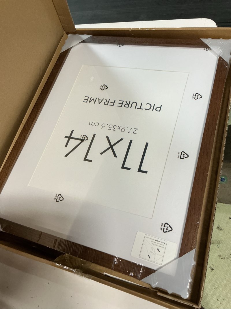 Condition photo showing New/Like New for flyjoe 11x14 picture frame | solid oak wood 11 x 14 picture frame with mat for 8x10 | 11x14 poster frame | plexiglas and hanging hardware included | 11 by 14 photo frame wood (walnut, 1 pack) walnut 11''x14''-1p