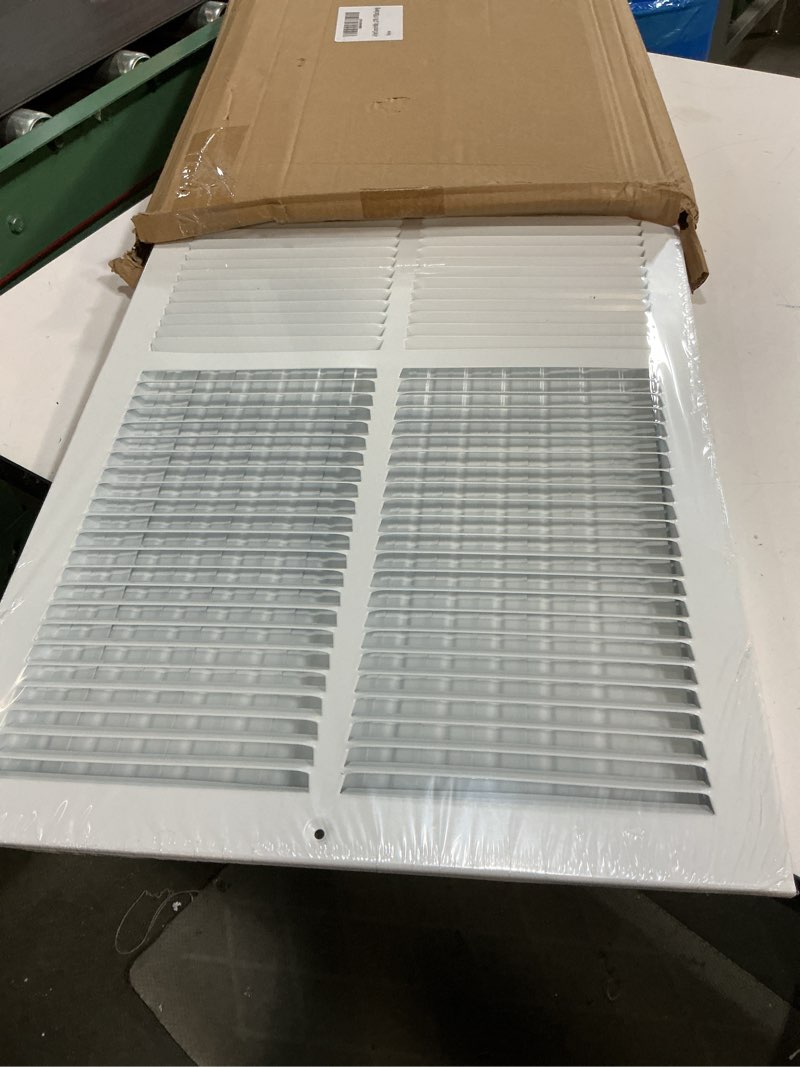 Condition photo showing New/Like New for 24x14 vent register [duct opening], vent covers for home ceiling, two-way ventilation register, adjustable solid steel wall register vent cover (24"w x14"h [duct opening])
