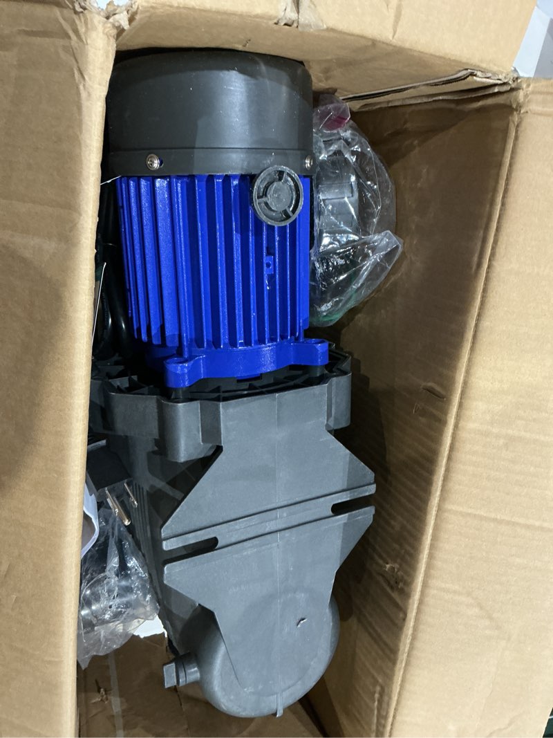 Condition photo showing As Is for aquastrong 1.5hp in/above ground pool pump with timer, 115v, 8100gph, high flow, powerful self primming swimming pool pumps with filter light blue