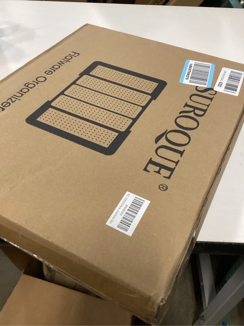 Condition photo showing New/Like New for Silverware Drawer Organizer, Expandable Large Drawer Organizer, BPA Free Flatware and Cutlery Tray, Adjustable Storage with Anti-Slip Linner inside for Spoons Forks Knives with 2 Knife Guards, Grey