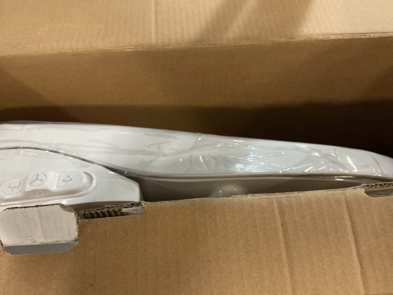 Condition photo showing Good Condition for leivi electric bidet toilet seat with wireless remote and side panel, multiple spray modes, adjustable heated seat, warm water and air dryer, auto led nightlight, elongated white oval