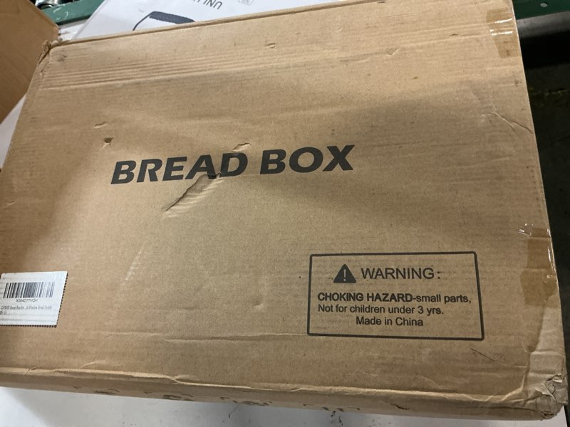 Condition photo showing New/Like New for ghwie large bread box, easy access & cleaning - bamboo bread box for kitchen countertop with acrylic door (white, large) white large