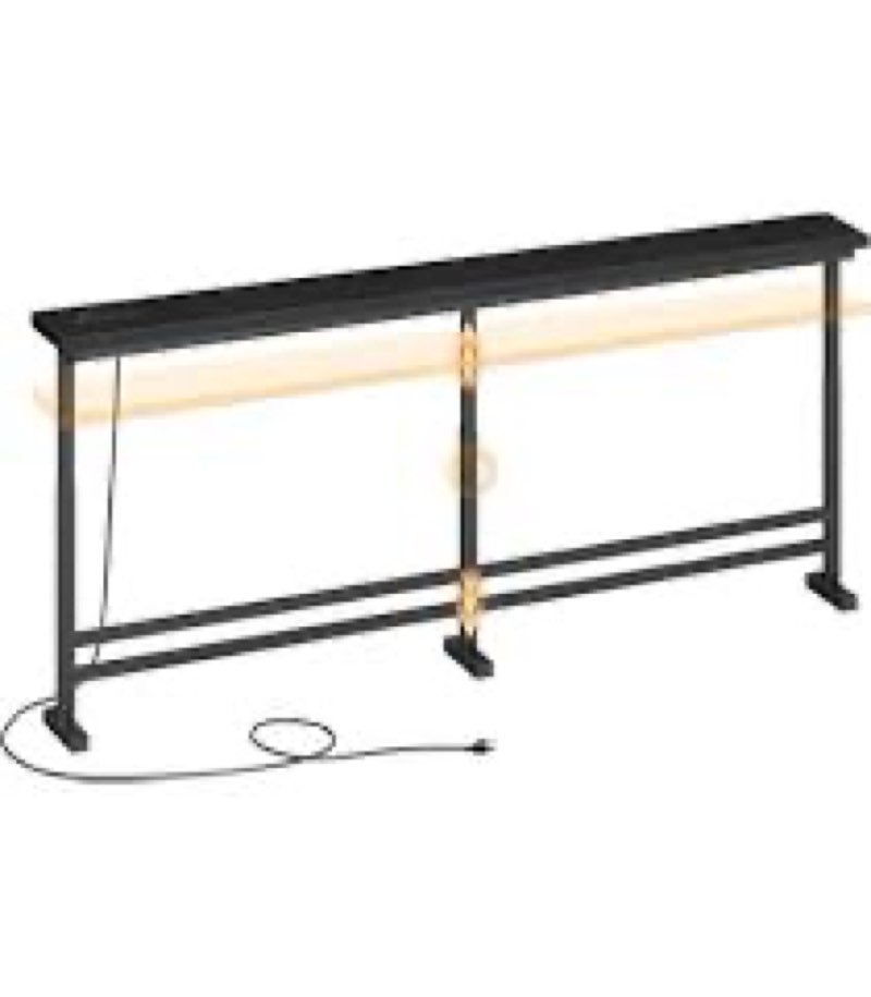 yatiney 70.9'' narrow console table with adjustable height (27.6''-35.4''), behind couch table skinn