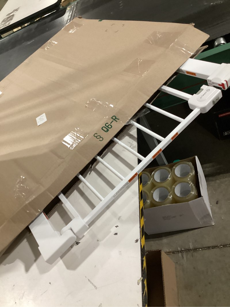 Condition photo showing As Is for Safety 1st Easy Install Walk Thru Baby Gate for Doorway With Door, Dog Gates, Fits 29"-38", Easy Install 28" Tall, White 1-Pack 29" to 38" Wide x 28" Tall White