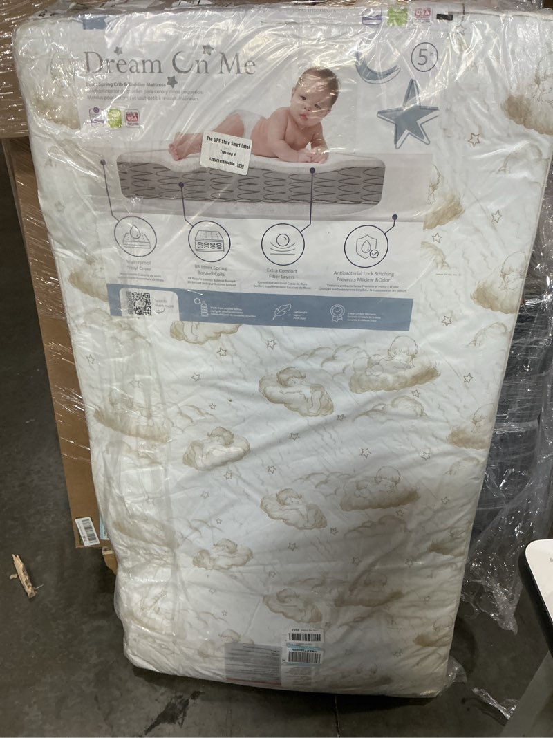 Condition photo showing Good Condition for dream on me twilight 5” 88 coil inner spring crib & toddler mattress – brown cloud, greenguard gold & bsa certified, waterproof & stain-resistant cover, fits standard full-size cribs & toddler beds brown clouds crib