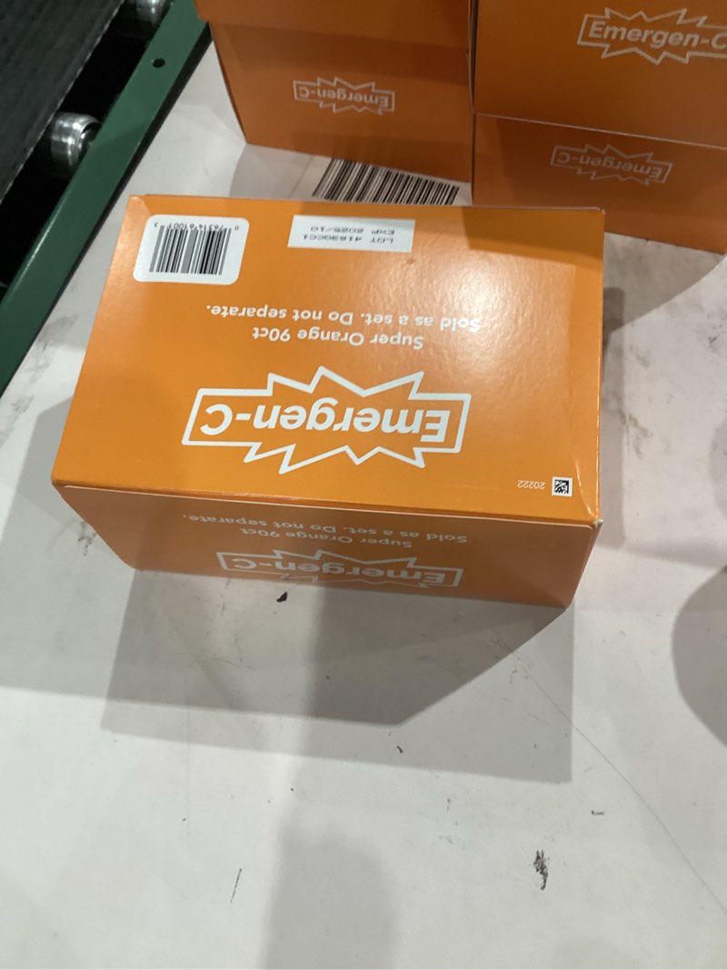 Condition photo showing New/Like New for Emergen-C 1000mg Vitamin C Powder for Daily Immune Support Caffeine Free Vitamin C Supplements with Zinc and Manganese, B Vitamins and Electrolytes, Super Orange Flavor - 90 Count/3 Month Supply