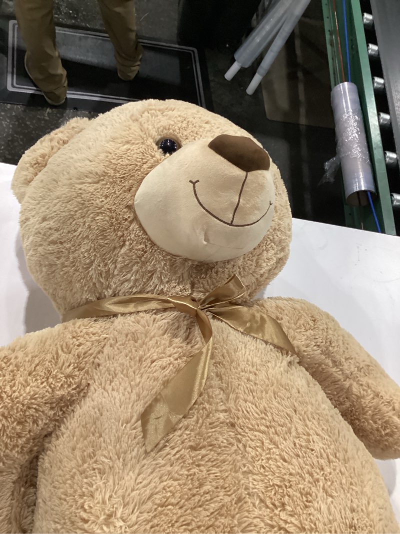 Condition photo showing Good Condition for tezituor giant teddy bear 5 feet tall - light brown life size teddy bear stuffed animals 59" - fluffy huge teddy bear with footprints - cuddly love gift for girlfriend brown 5 feet