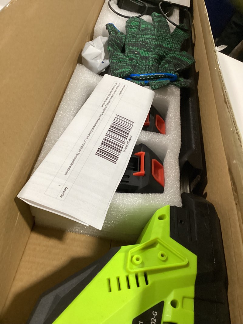 Condition photo showing Good Condition for 20'' Hedge Trimmer Cordless with Battery, 3000RPM Electric Handheld Bush Clipper with 2pcs 2000mAh Rechargeable Batteries, 180° Rotatable Head, 2/3'' Blade Gap Green Green 2.0Ah