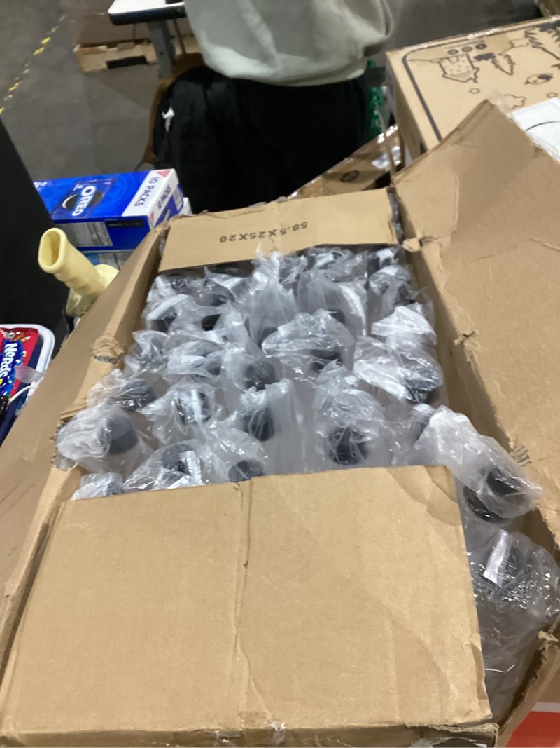 Condition photo showing As Is for Zubebe 50Pcs Hot Sauce Bottles 8.5 oz Woozy Clear Empty Mini Liquor Plastic Alcohol Bottles with Leak Proof Screw Caps for Oil Milk Beverages Salad Dressing Birthday Party Favors