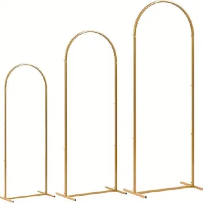 arch backdrop stand 7.2ft, 6.6ft, 6ft set of 3 gold metal arch backdrop stand for wedding ceremony baby shower birthday party decor