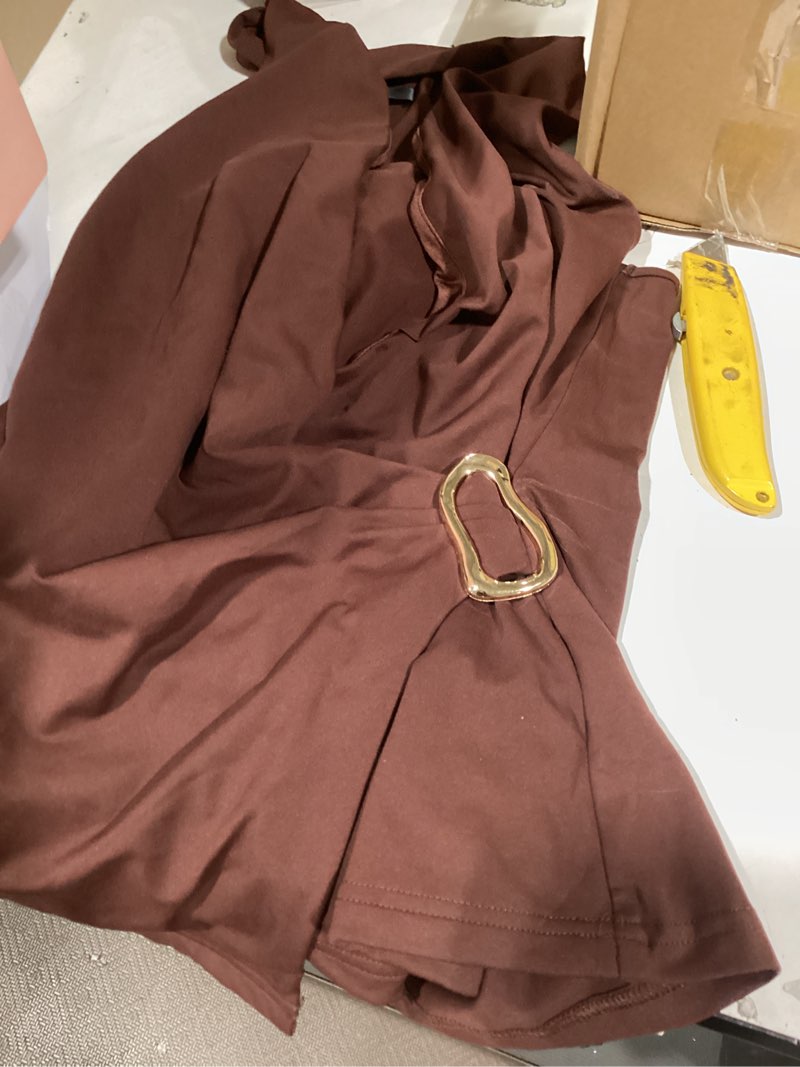 Condition photo showing New/Like New for similiar product notlike stock photobtfbm tank tops for women summer 2026 satin v neck pleated sleeveless silk spring work blouse business casual outfits brown small