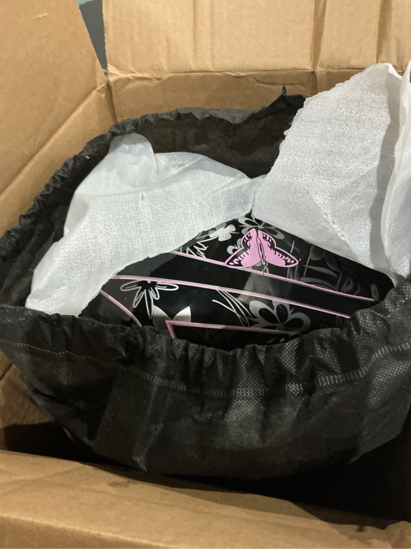 Condition photo showing Good Condition for tcmt size-s full face motorcycle helmet for adults men women, lightweight polycarbonate street bike dirt bike helmet with anti-scratch mirror shield and removable liner, dot approved black butterflies small