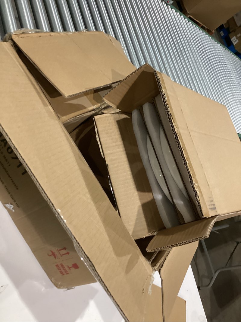 Condition photo showing New/Like New for Famiware Mars Plates and Bowls Set, 18 Pieces Dinnerware Sets, Dishes Set for 6, White White Set(18pcs)