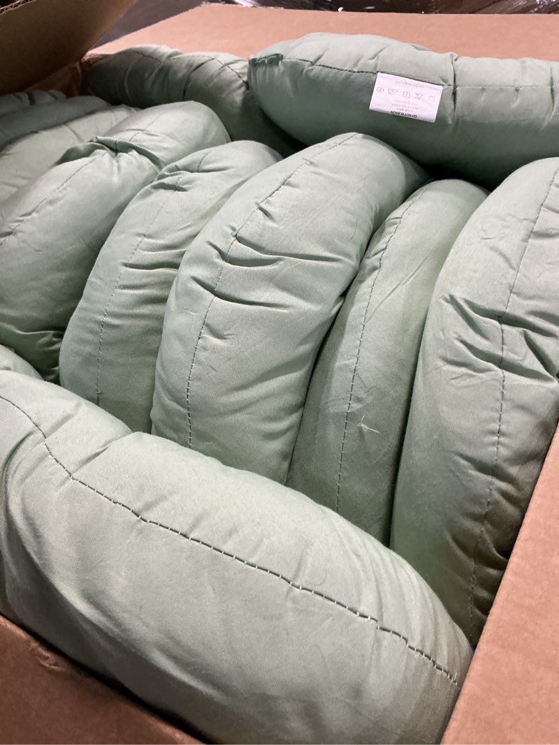 Condition photo showing As Is for fumete 12 pcs floor pillows cushions seating 16 x 16 inches color round seat reading floor chair cushions for kids adults classroom home school playing supplies(green)