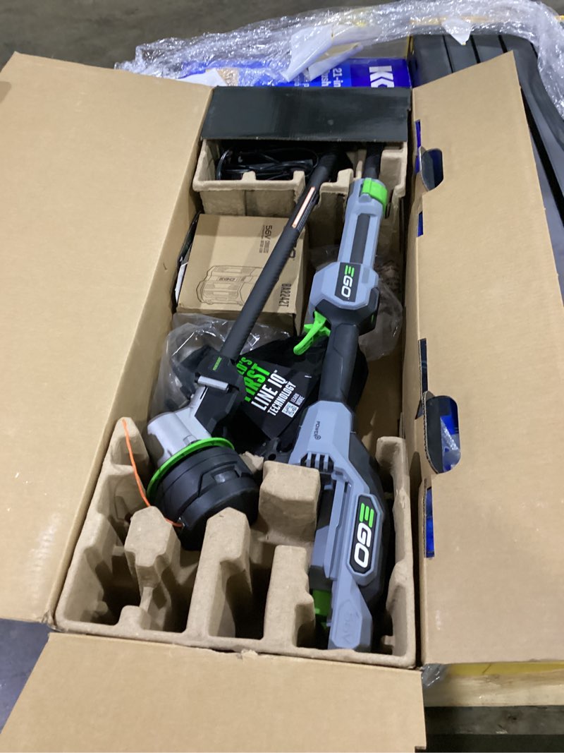 Condition photo showing Good Condition for ego power+ line iq with powerload st1623t 16 in. 56 v battery string trimmer kit (battery & charger) w/ telescopic shaft & 4.0 ah battery