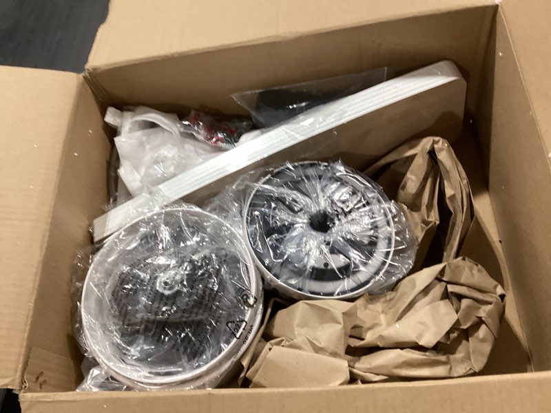 Condition photo showing Good Condition for flush mount ceiling fan with light, 42 inch, remote control, 3cct dimmable led, 6-speed silent reversible dc motor, low profile hugger ceiling fan for indoor/outdoor 90-264v 50/60hz fresh white fresh white 42 inches